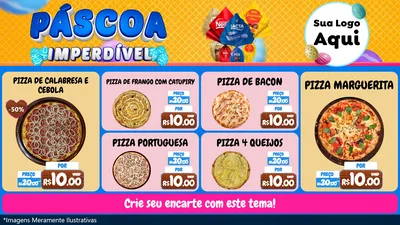 Modelo de TV para TV Horizontal com o tema Páscoa Imperdível para Pizzaria