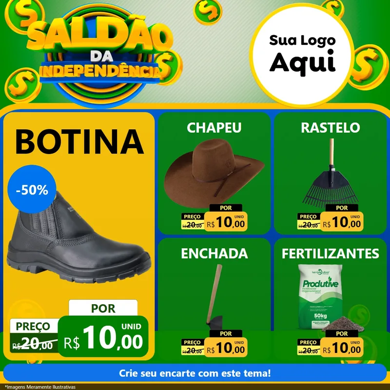 Modelo de Rede Social para Feed Facebook com o tema Saldão da Indepêndencia para Agropecuária