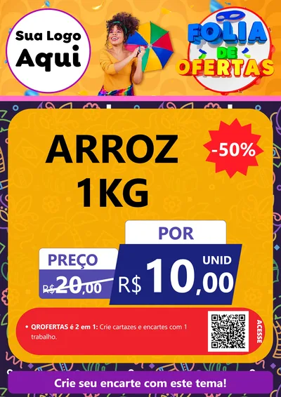 Modelo de Cartaz para Cartaz A4 Vertical com o tema Folia de Ofertas para Supermercado