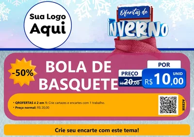 Modelo de Cartaz para Cartaz A4 Horizontal com o tema Ofertas de Inverno para Artigos Esportivos