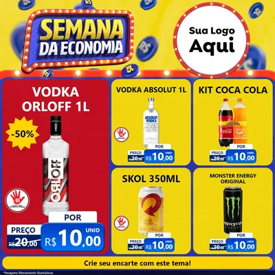 Modelo de Rede Social para Feed Facebook com o tema Semana da Economia para Distribuidora de bebidas