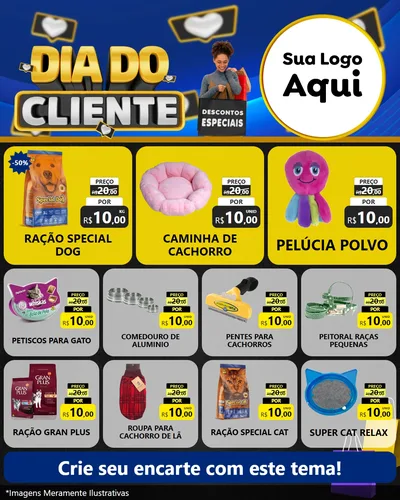 Modelo de Rede Social para Feed Instagram com o tema Dia Do Cliente para Pet Shop