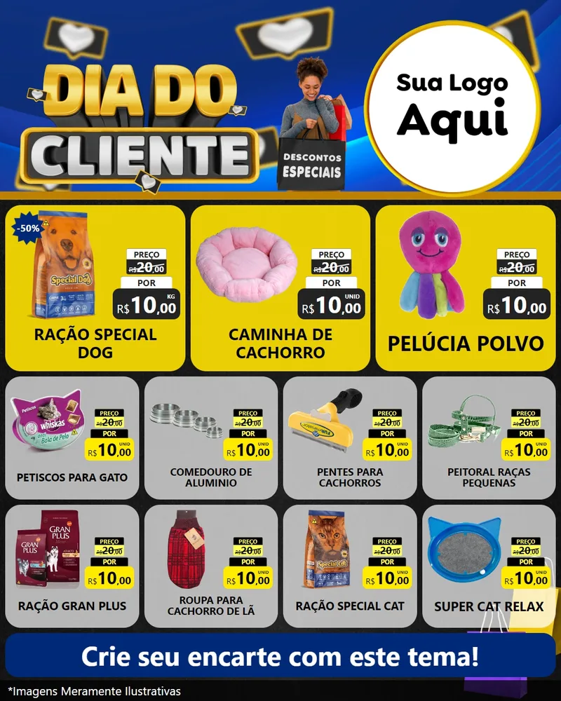 Modelo de Rede Social para Feed Instagram com o tema Dia Do Cliente para Pet Shop