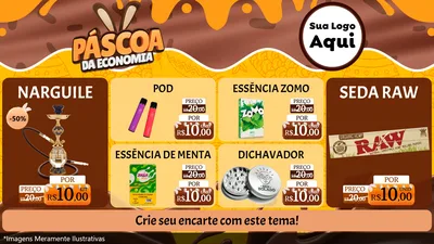 Modelo de TV para TV Horizontal com o tema Páscoa da Economia para Tabacaria