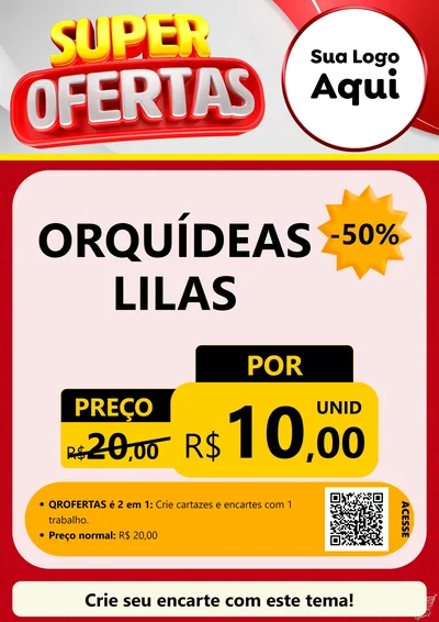 Modelo de Cartaz para Cartaz A4 Vertical com o tema Super Ofertas para Floricultura e jardim