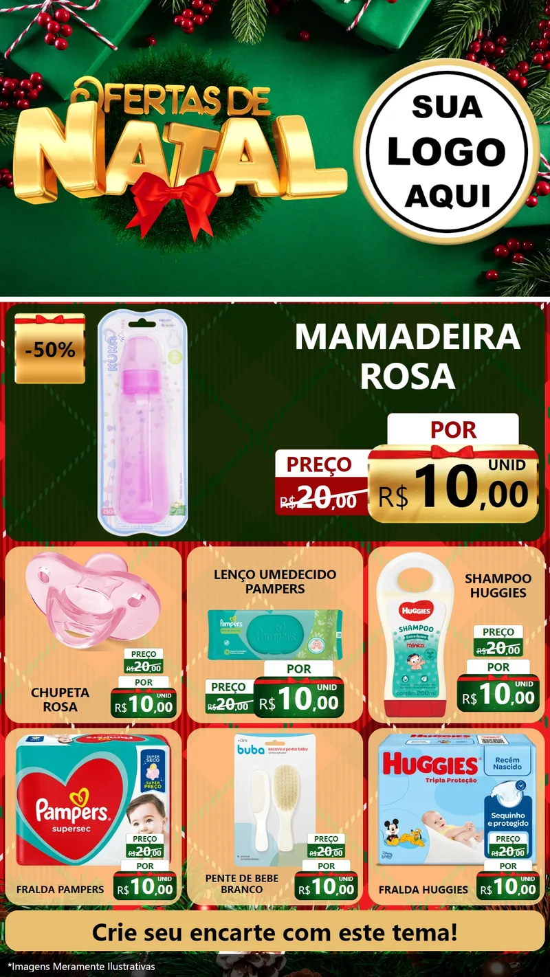 Modelo de Rede Social para Stories com o tema Ofertas de Natal para Bebês
