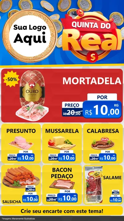 Modelo de Rede Social para Stories com o tema Quinta do Real para Frios e Laticínios