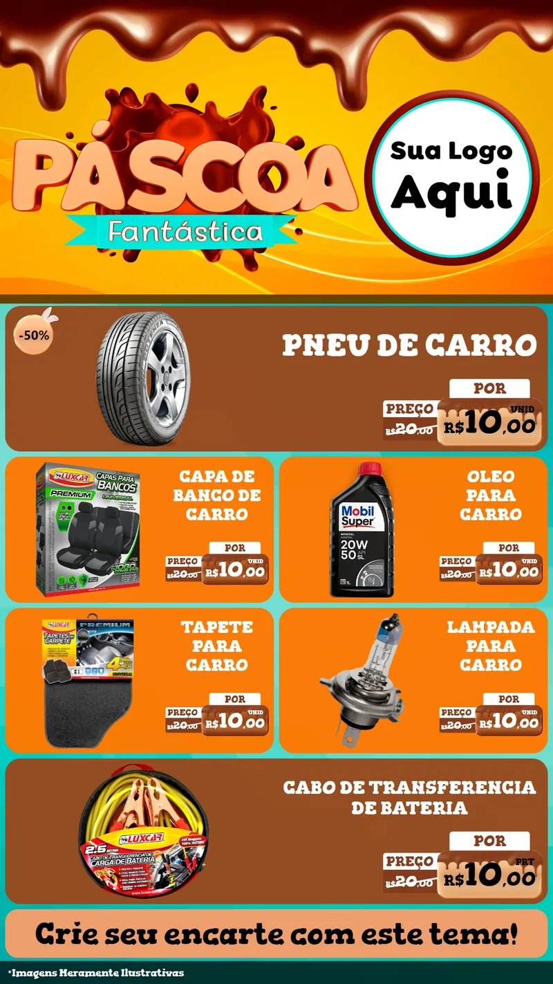 Modelo de TV para TV Vertical com o tema Páscoa Fantástica para Auto peças