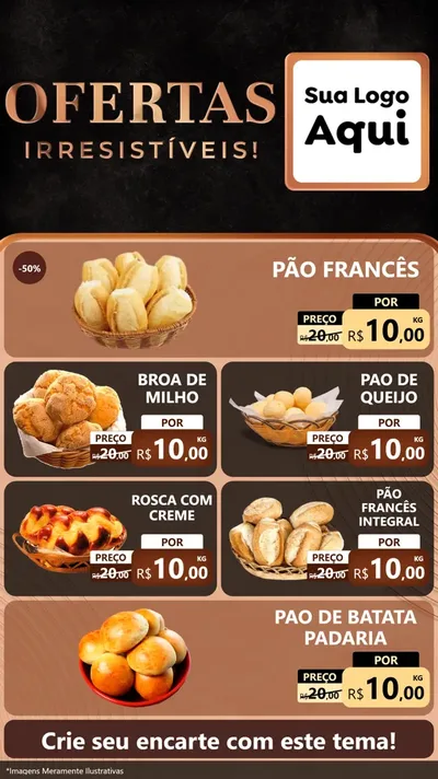 Modelo de TV para TV Vertical com o tema Ofertas Irresistíveis! para Padaria