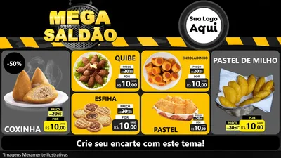 Modelo de TV para TV Horizontal com o tema Mega Saldão para Salgadaria