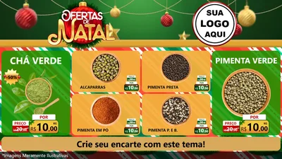 Modelo de TV para TV Horizontal com o tema Ofertas de Natal para Produtos Naturais
