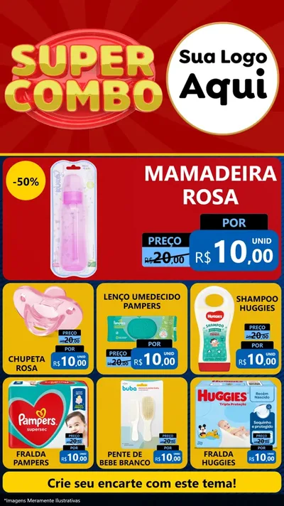 Modelo de Rede Social para Stories com o tema Super Combo para Bebês