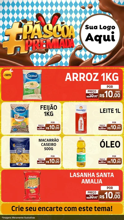 Modelo de TV para TV Vertical com o tema Páscoa Premiada para Supermercado