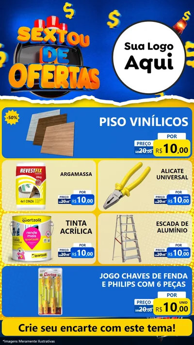 Modelo de TV para TV Vertical com o tema Sextou de Ofertas para Material para Construção