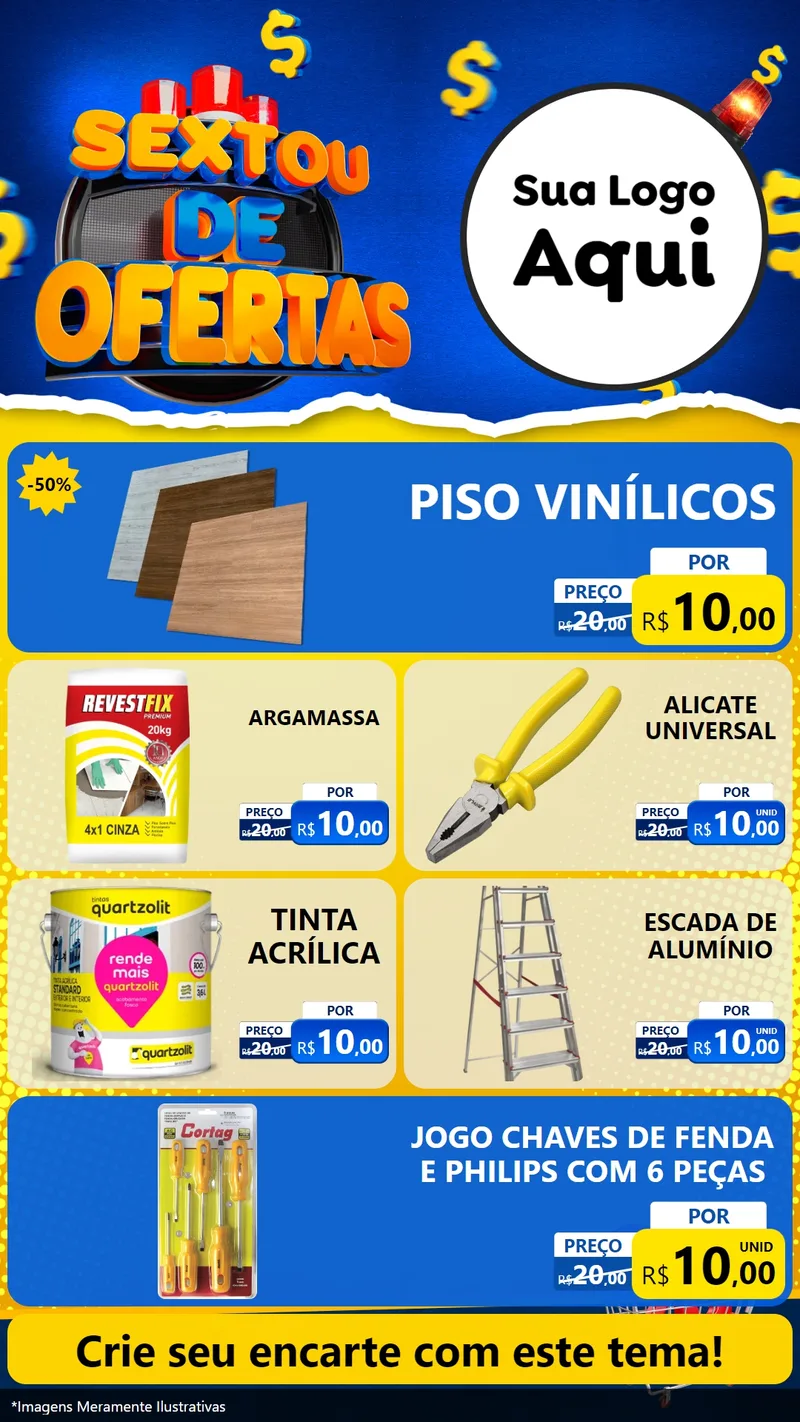 Modelo de TV para TV Vertical com o tema Sextou de Ofertas para Material para Construção