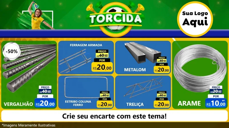 Modelo de TV para TV Horizontal com o tema Torcida para Ferragens