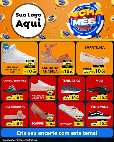 Modelo de Rede Social para Feed Instagram com o tema Fecha Mês para Calçados