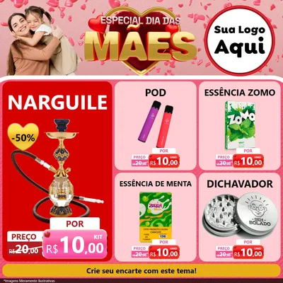 Modelo de Rede Social para Feed Facebook com o tema Especial Dia Das Mães para Tabacaria