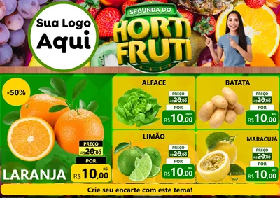 Modelo de Encarte para Encarte A4 Horizontal com o tema Segunda do Hortifruti para Hortifrúti