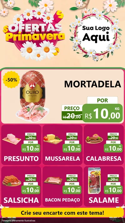 Modelo de Rede Social para Stories com o tema Ofertas de Primavera para Frios e Laticínios