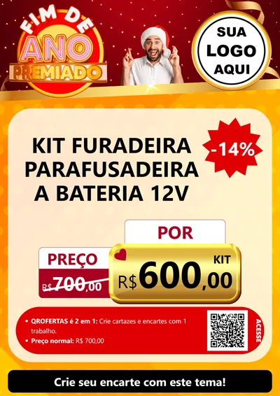 Modelo de Cartaz para Cartaz A4 Vertical com o tema Fim de Ano Premiado para Maquinas e Ferramentas