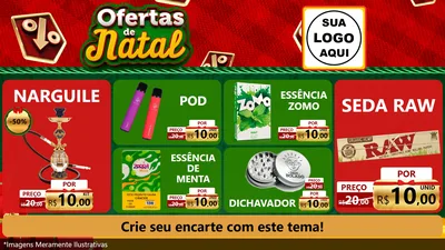 Modelo de TV para TV Horizontal com o tema Ofertas de Natal para Tabacaria