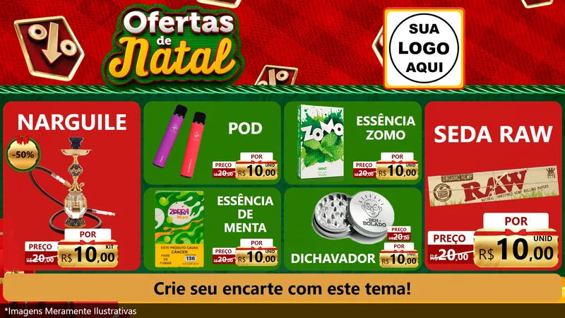 Modelo de TV para TV Horizontal com o tema Ofertas de Natal para Tabacaria