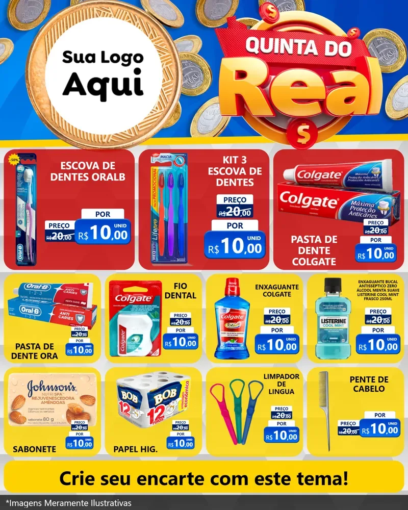 Modelo de Rede Social para Feed Instagram com o tema Quinta do Real para Higiene Pessoal