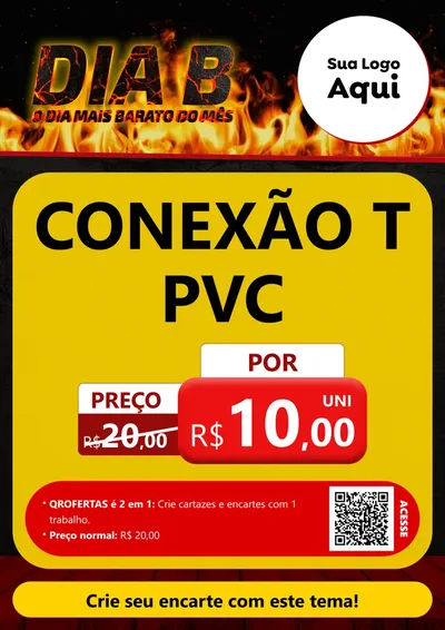 Modelo de Cartaz para Cartaz A4 Vertical com o tema Dia B para Tubos e conexões