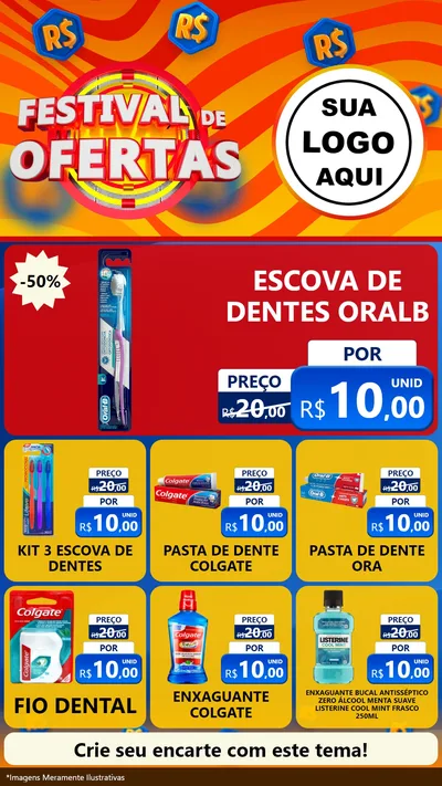 Modelo de Rede Social para Stories com o tema Festival de Ofertas para Higiene Pessoal