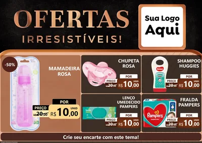 Modelo de Encarte para Encarte A4 Horizontal com o tema Ofertas Irresistíveis! para Bebês