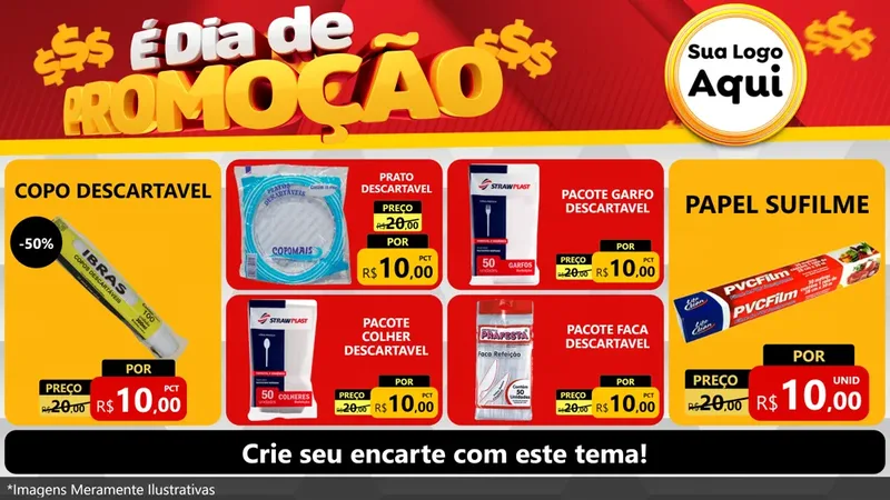 Modelo de TV para TV Horizontal com o tema É Dia De Promoção para Embalagens