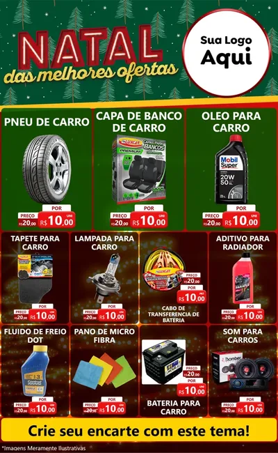 Modelo de Encarte para Encarte Grande com o tema Natal das Melhores Ofertas para Auto peças