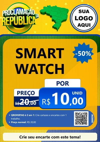 Modelo de Cartaz para Cartaz A4 Vertical com o tema Proclamação da República para Informática