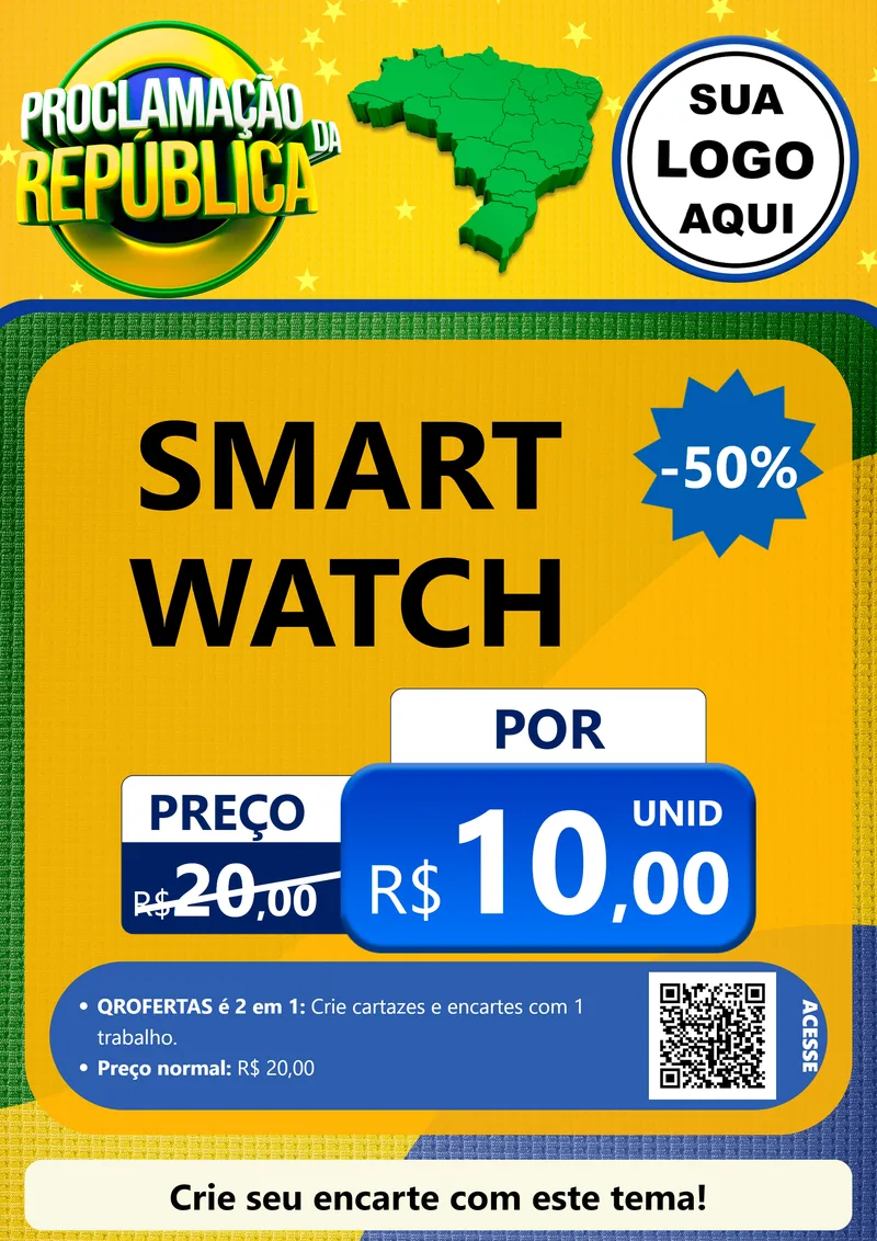Modelo de Cartaz para Cartaz A4 Vertical com o tema Proclamação da República para Informática