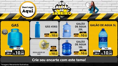 Modelo de TV para TV Horizontal com o tema Mega Saldão de Janeiro para Água e gás