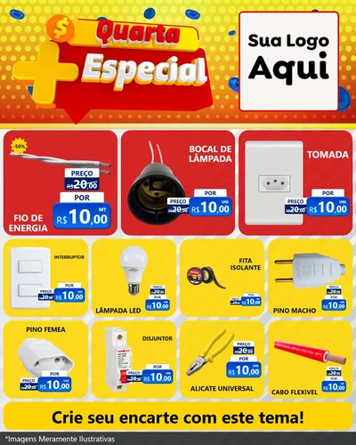 Modelo de Rede Social para Feed Instagram com o tema Quarta Mais Especial para Materiais Elétricos