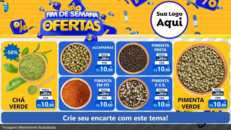 Modelo de TV para TV Horizontal com o tema Fim de Semana de Ofertas para Produtos Naturais