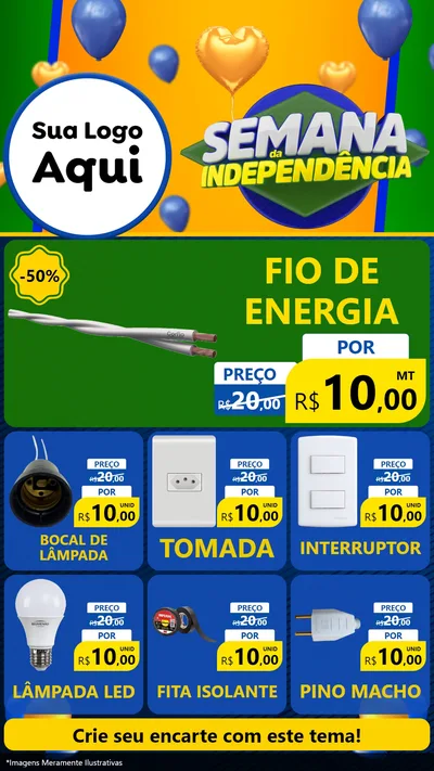 Modelo de Rede Social para Stories com o tema Semana da Independência para Materiais Elétricos