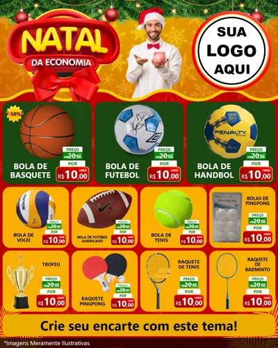 Modelo de Rede Social para Feed Instagram com o tema Natal da Economia para Artigos Esportivos