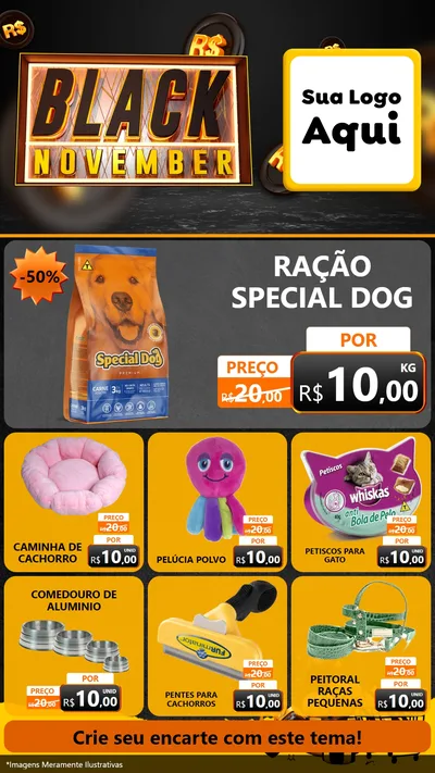Modelo de Rede Social para Stories com o tema Black November para Pet Shop