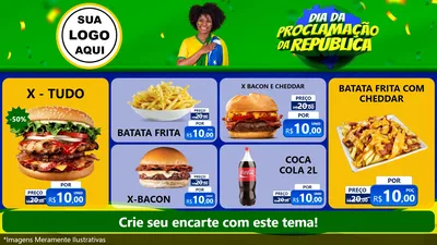 Modelo de TV para TV Horizontal com o tema Dia Da Proclamação Da República para Hamburgueria