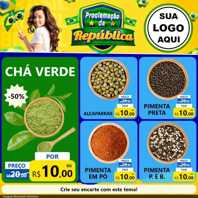 Modelo de Rede Social para Feed Facebook com o tema Proclamação da República para Produtos Naturais