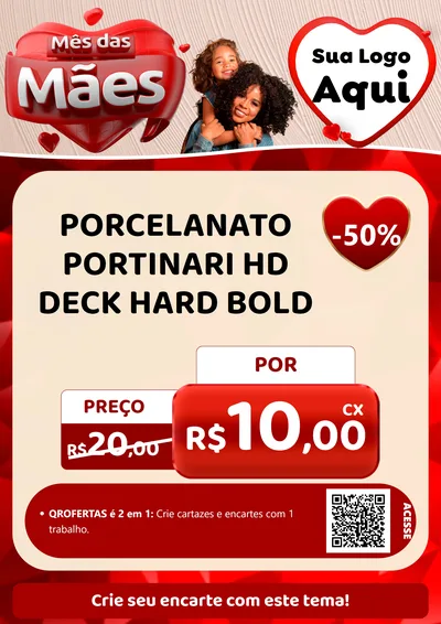 Modelo de Cartaz para Cartaz A4 Vertical com o tema Mês das Mães para Pisos e revestimentos