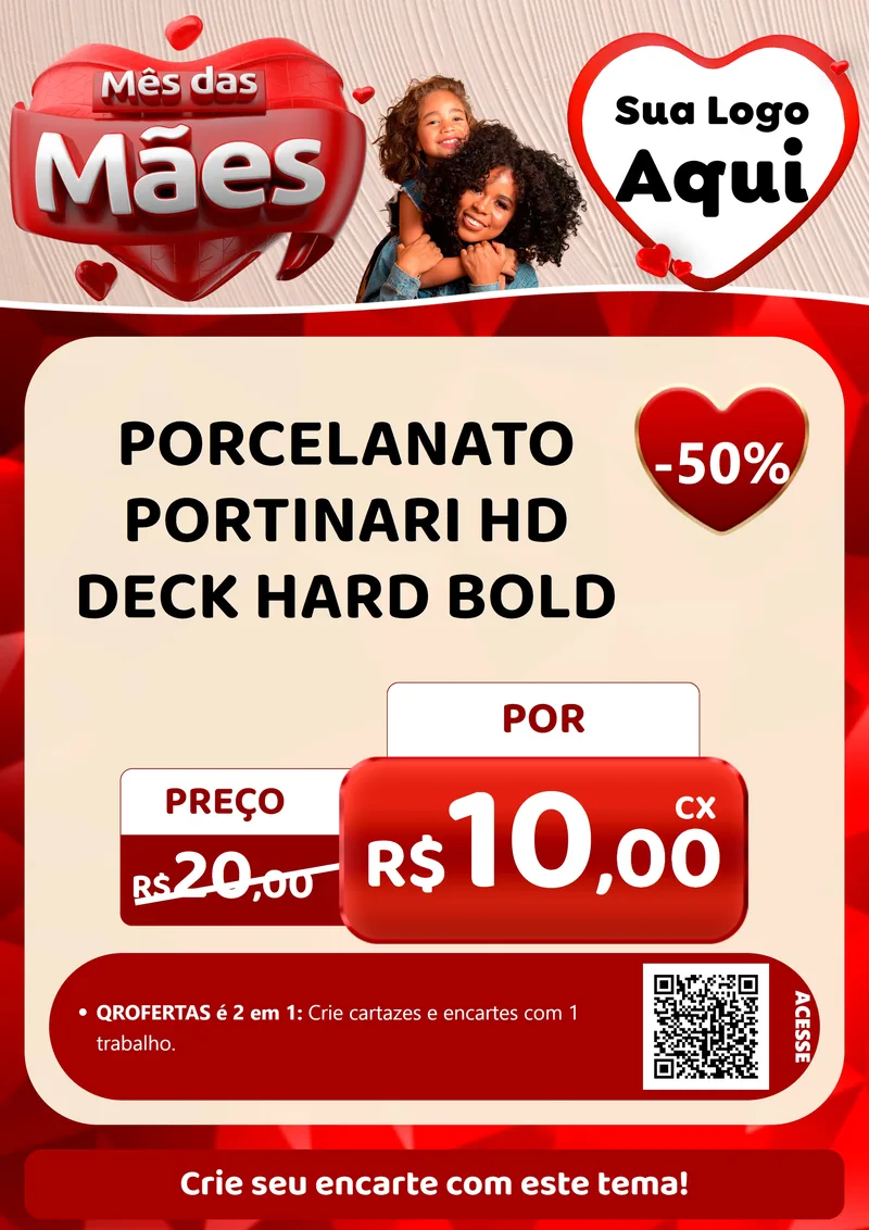 Modelo de Cartaz para Cartaz A4 Vertical com o tema Mês das Mães para Pisos e revestimentos