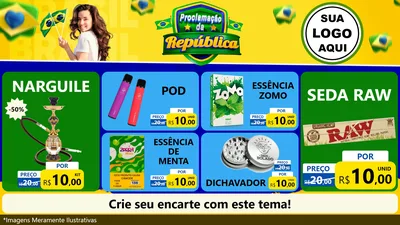 Modelo de TV para TV Horizontal com o tema Proclamação da República para Tabacaria