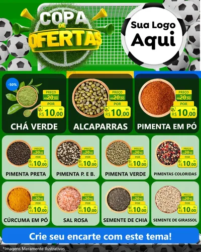 Modelo de Rede Social para Feed Instagram com o tema Copa De Ofertas para Produtos Naturais