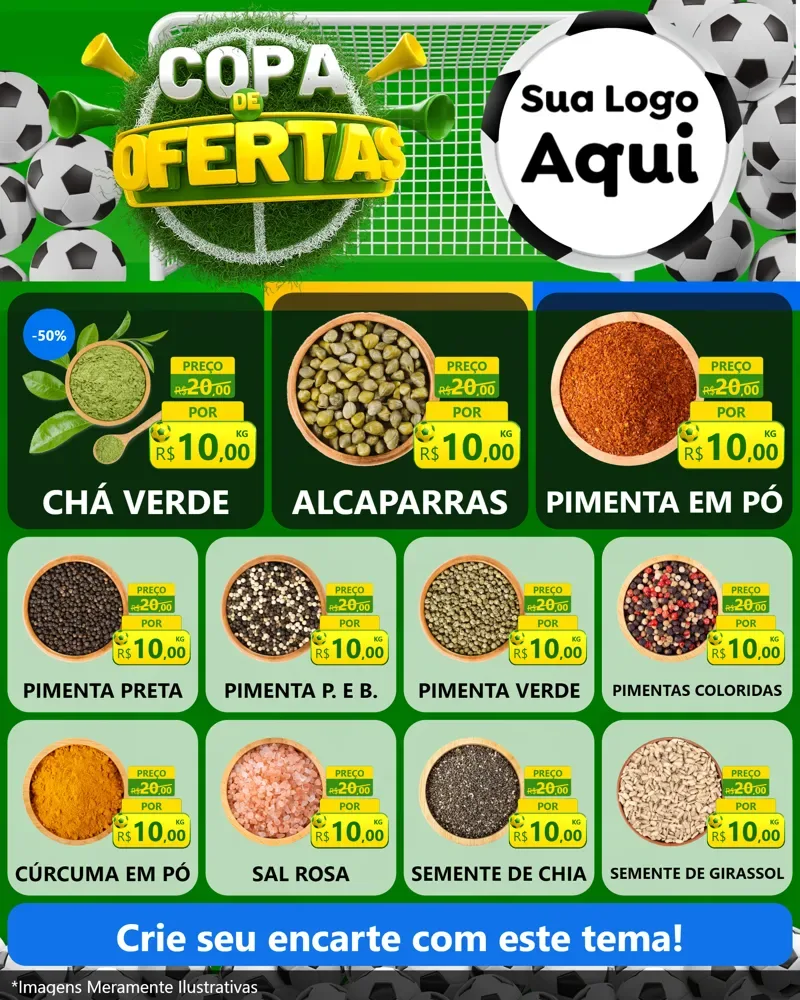Modelo de Rede Social para Feed Instagram com o tema Copa De Ofertas para Produtos Naturais