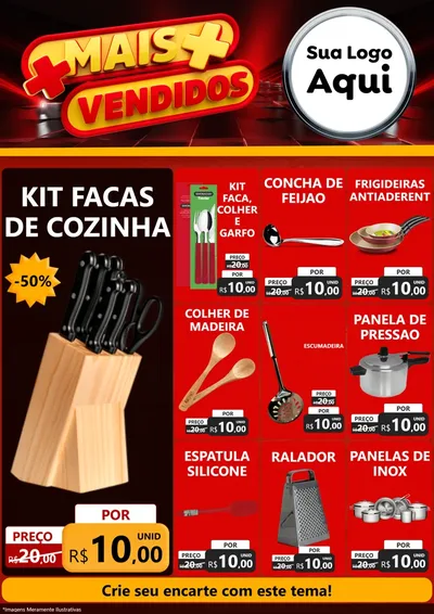 Modelo de Encarte para Encarte A4 Vertical com o tema Mais Vendidos para Utilidades Domésticas
