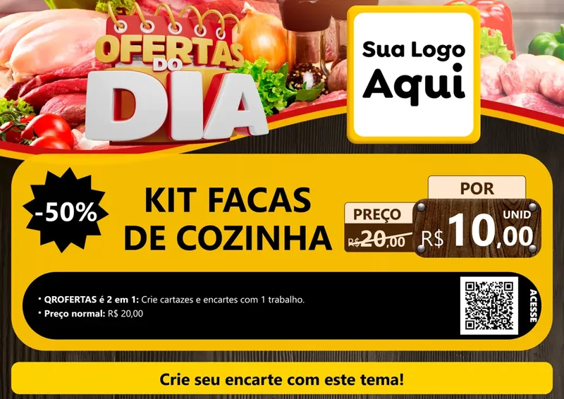 Modelo de Cartaz para Cartaz A4 Horizontal com o tema Ofertas do Dia para Utilidades Domésticas